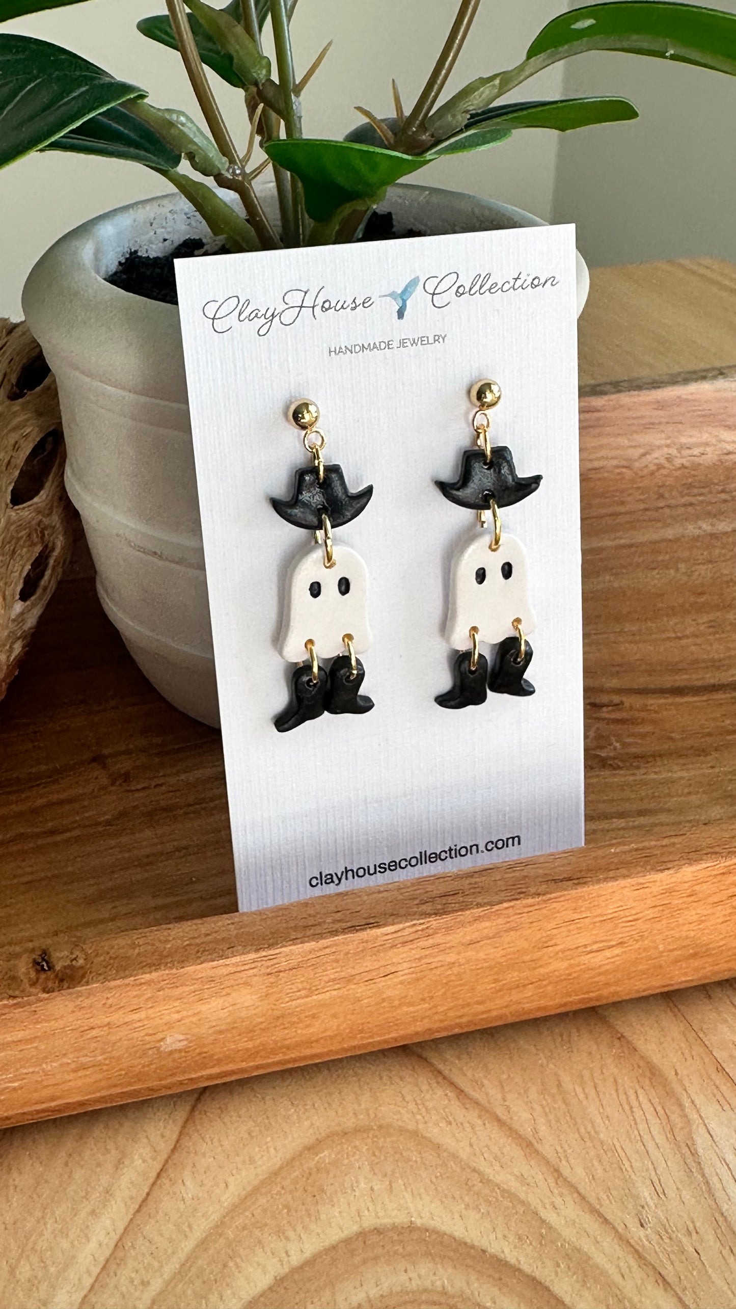 Mini Cowboy Ghost Earrings
